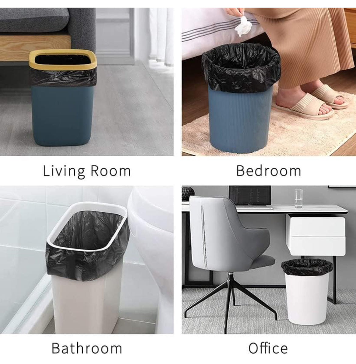 Brisk Garbage Bags, Medium -(19 x 21 inches) - 30 bags/roll (Pack of 6, Black)