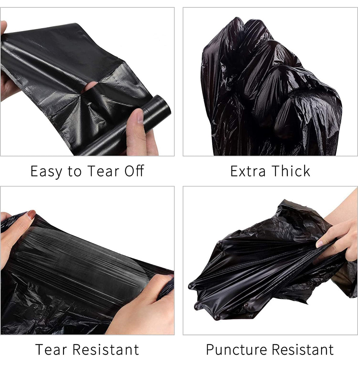 Brisk Garbage Bags, Medium -(19 x 21 inches) - 30 bags/roll (Pack of 6, Black)