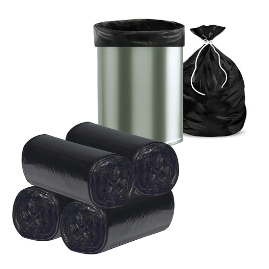Brisk Garbage Bags, Medium -(19 x 21 inches) - 30 bags/roll (Pack of 6, Black)